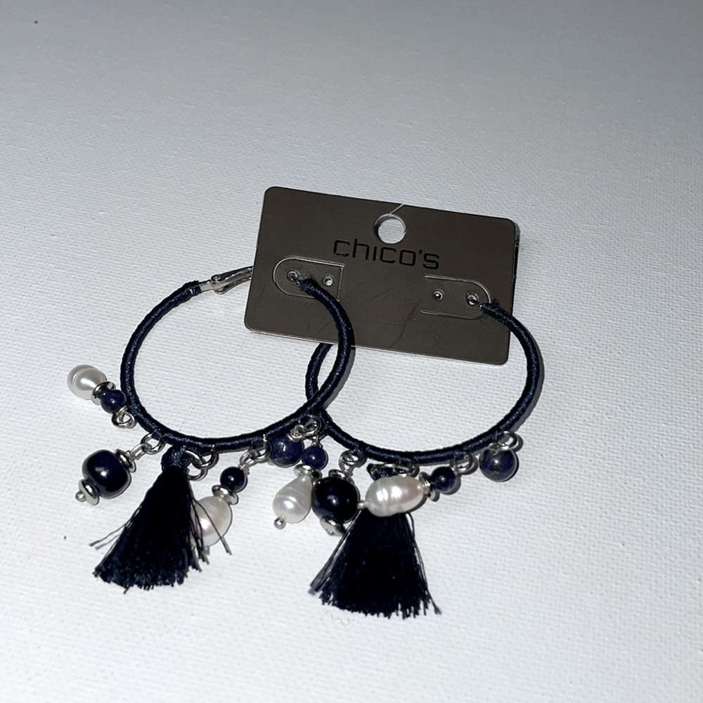 Chico’s Paige Charm Hoop Earrings